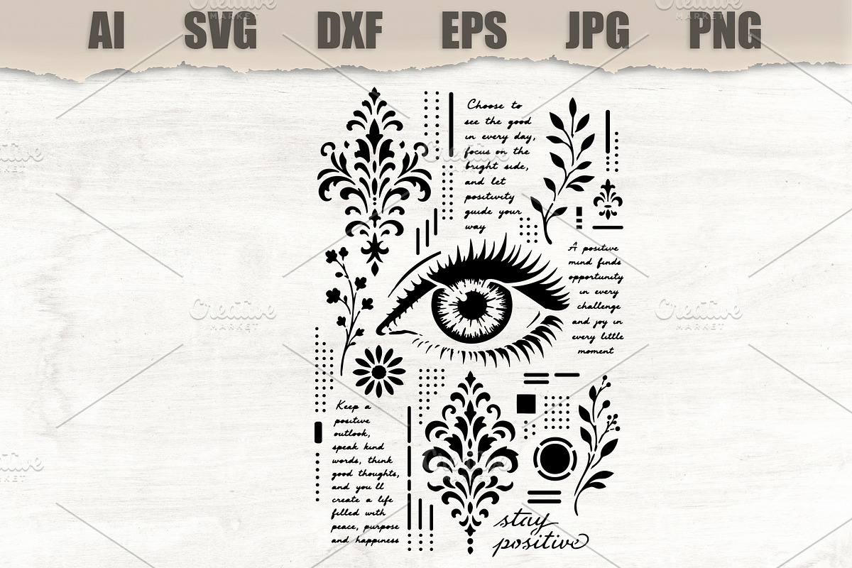 Stencil Eye Floral, an Object Illustration by MARYCRAFTIRIA (Photo 1 of 3)