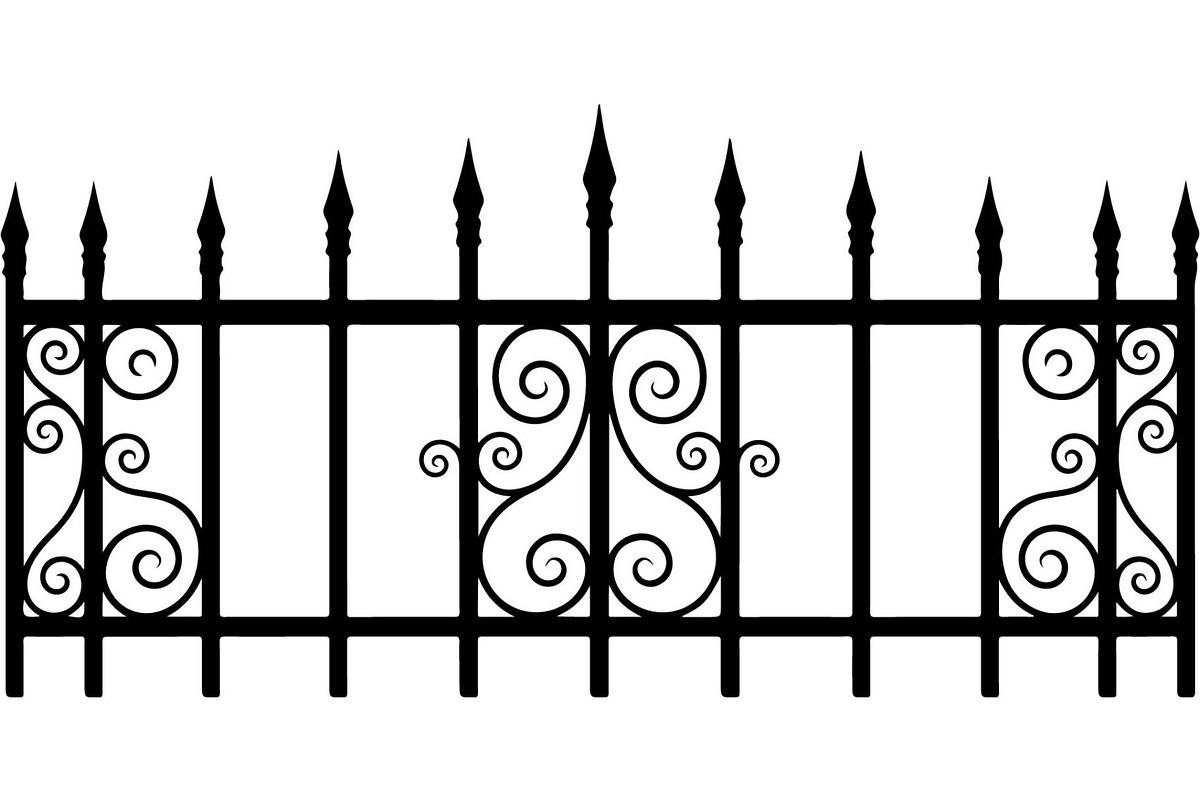 Luxury Scrollwork Iron Fence, an Object Graphic by Designer_Momina (Photo 2 of 14)