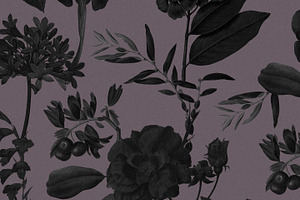 Gothic Garden Dark Flower Pattern