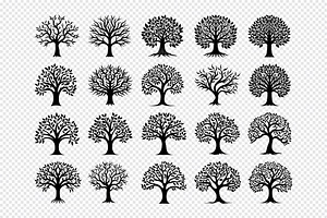 Silhouette Tree Bundle, an Object Illustration by Toufiqul