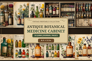 Antique Botanical Medicine Cabinet