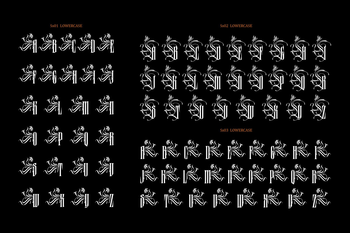 Black Letterfly Typeface, a Blackletter Font by alit design (Photo 7 of 20)