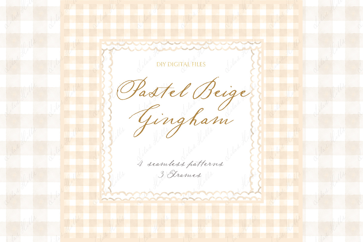 Gingham Pastel Lilac Pattern Frames, a Graphic by LABFcreations (Photo 1 of 4)
