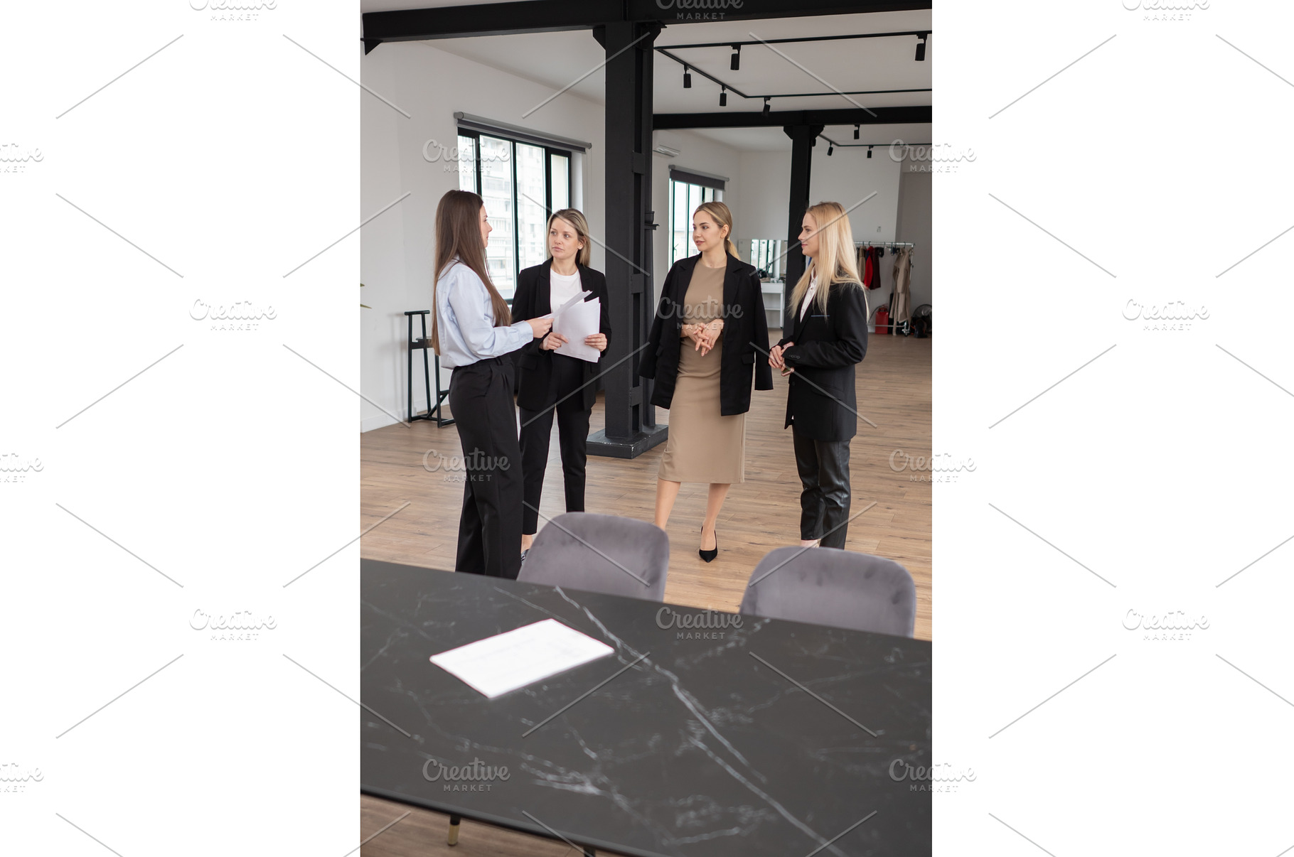 Four businesswomen in formal, a Person Photo by undrey
