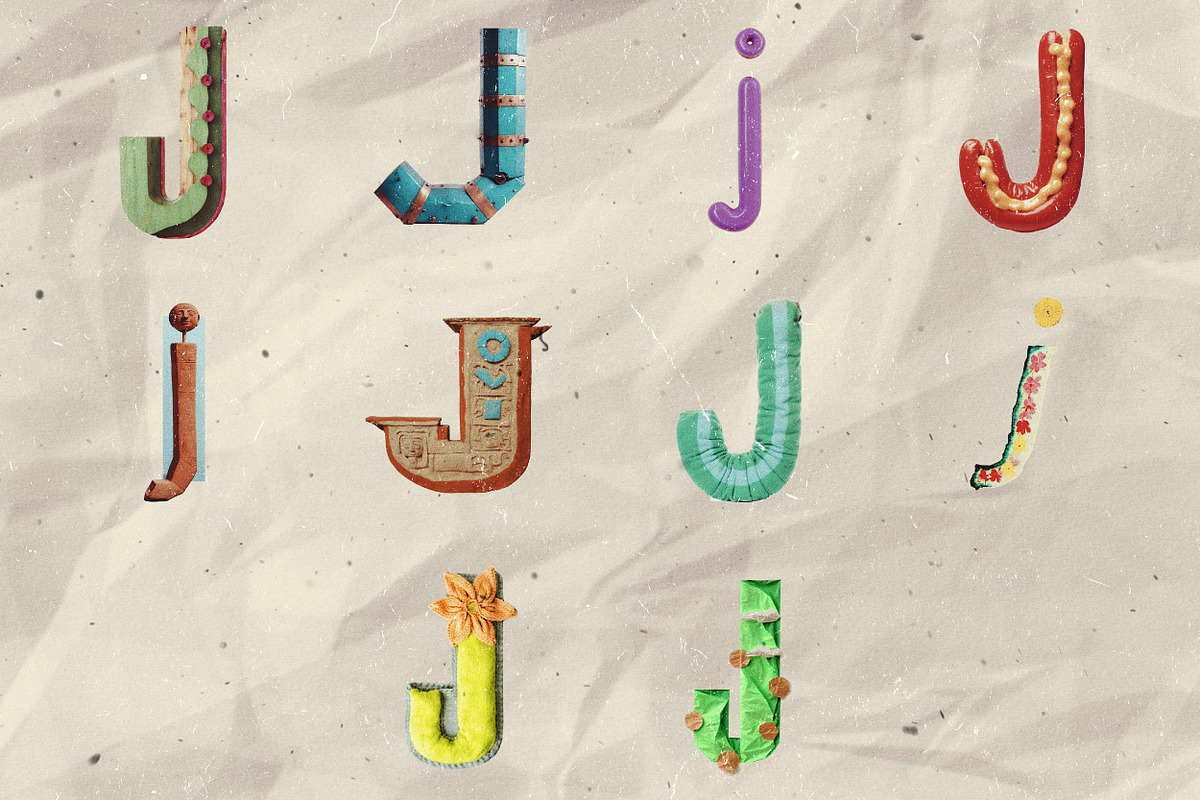 260 Stylized Alphabets (for collage), an Object Graphic by Megan Aili Designs (Photo 11 of 28)