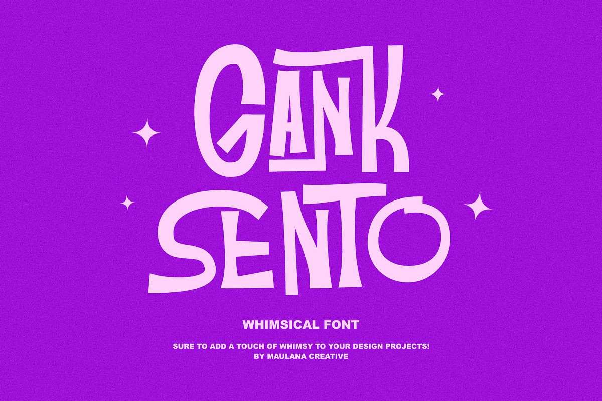 Gank Sento Whimsical Font, a Sans Serif Font by Maulana Creative (Photo 1 of 7)