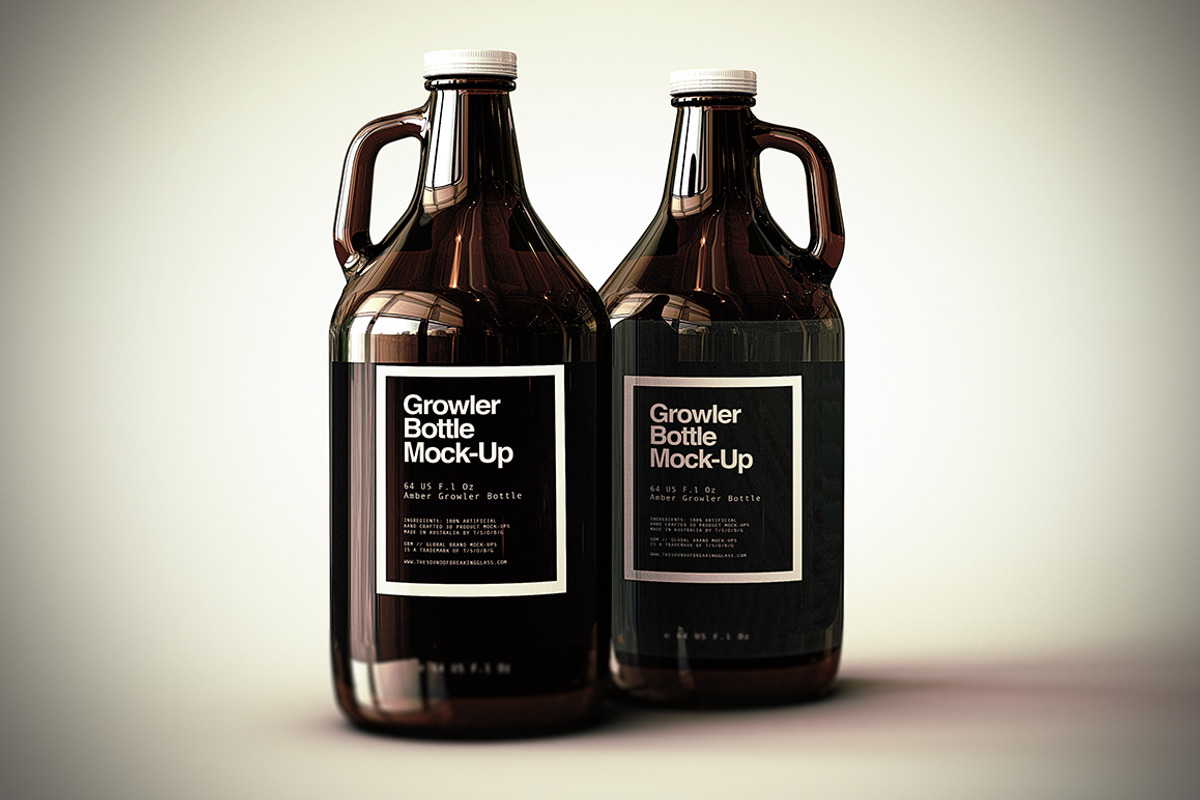 Growler Beer Bottle Mock-Up, a Household Mockup by TSOBG (Photo 30 of 33)