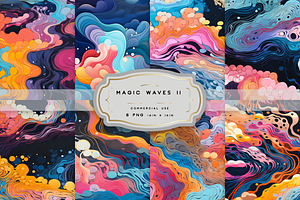 MAGIC WAVES. Seamless Bundle 2