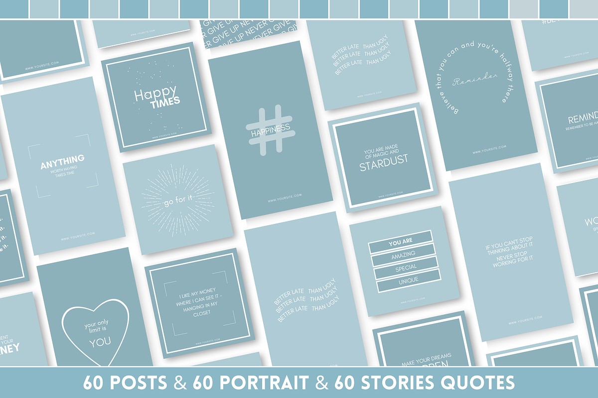 Blue Instagram Templates Bundle, a Social Media Template by SunshineStudioBoutique (Photo 7 of 10)