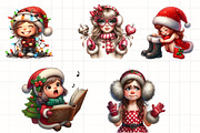 Cute Holiday Girls–Funny Christmas, an Illustration by CrexoraLab (Thumbnail 4 of 5)