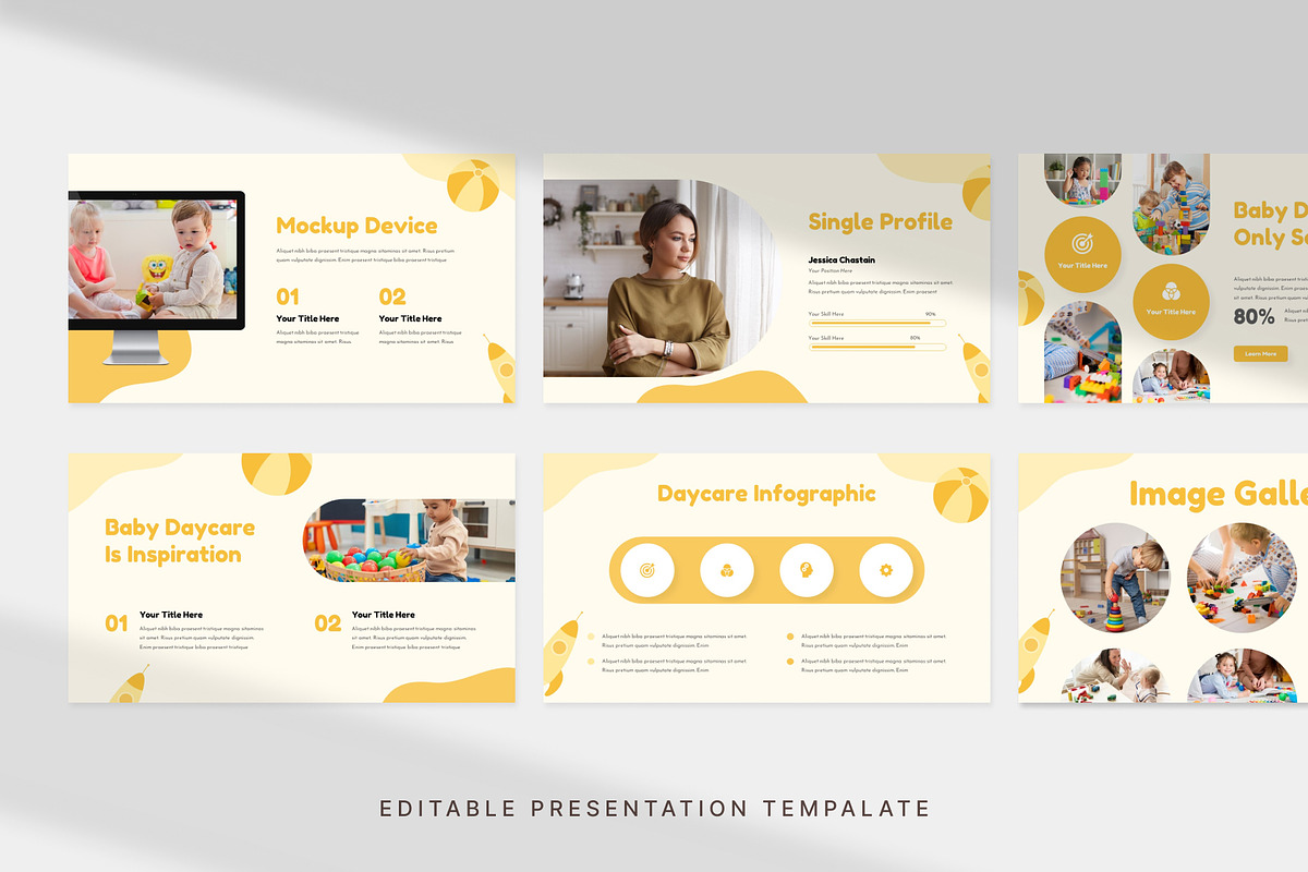 Baby Daycare PowerPoint Template, a Presentation Template by Digitcase x Wealthwells (Photo 2 of 3)