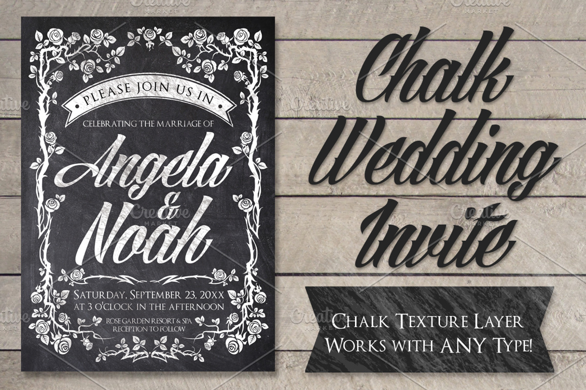 Chalk Wedding Invite, a Flyer Template by SkyvaraSupply (Photo 1 of 3)