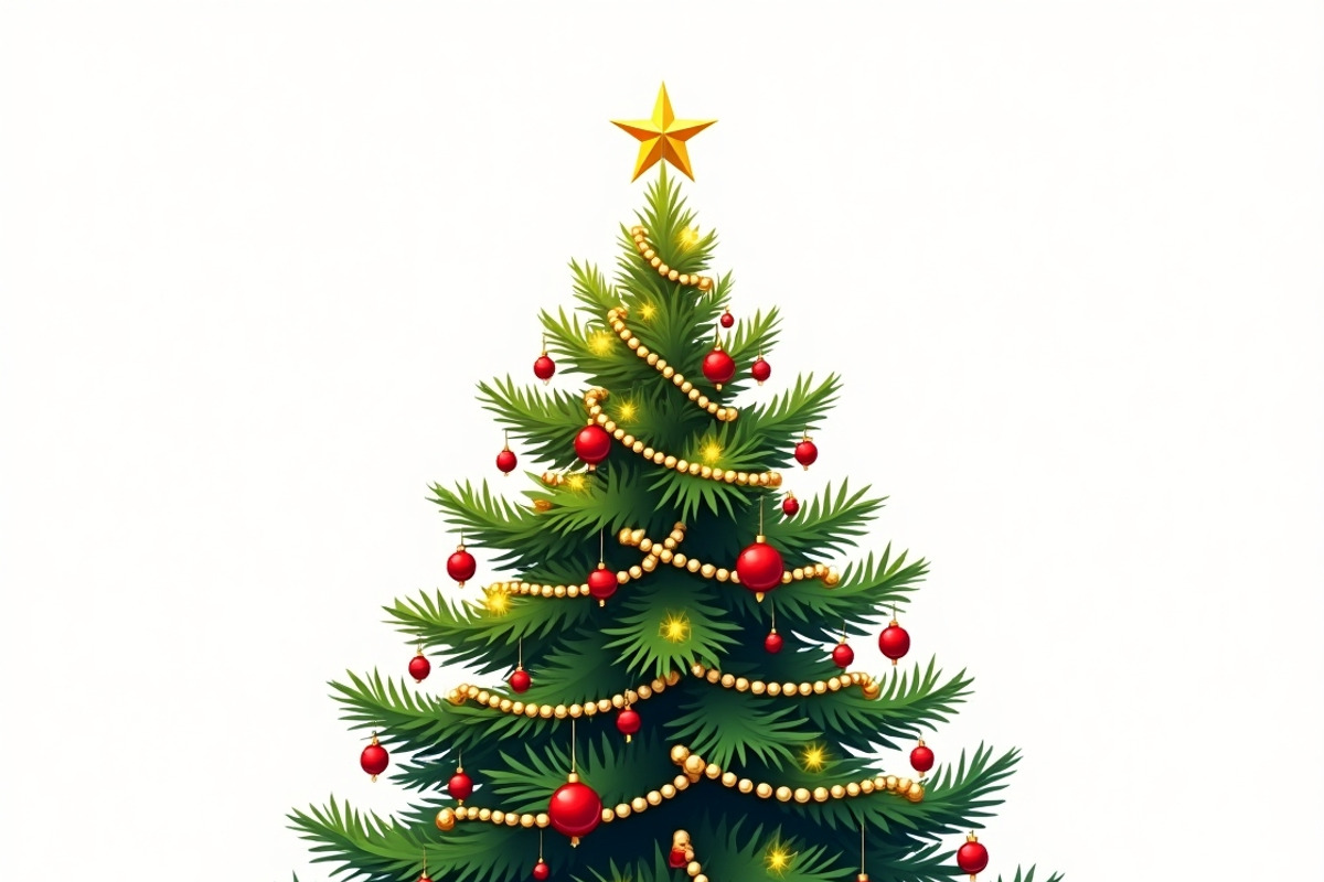 Christmas Tree on a White Background, an Illustration by Amazin_art (Photo 8 of 9)