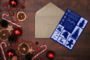 10 Editable Christmas Card Templates, a Card Template by Kyuubu Arts (Thumbnail 7 of 12)
