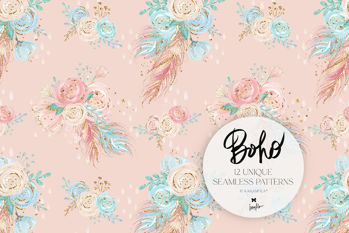 Boho Tribal Animal Seamless Patterns, a Pattern Graphic by KaramfilaS (Photo 16 of 19)