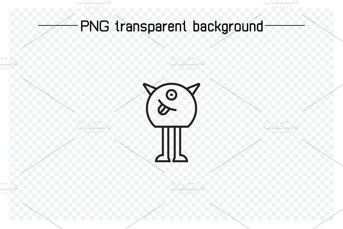 Cute Monster Characters Line Icons, an Outline Icon by Designfour (Photo 4 of 7)
