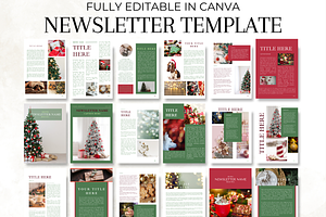 Xmas Newsletter Template for Canva, a Marketing Template by Digital By Nikoleta