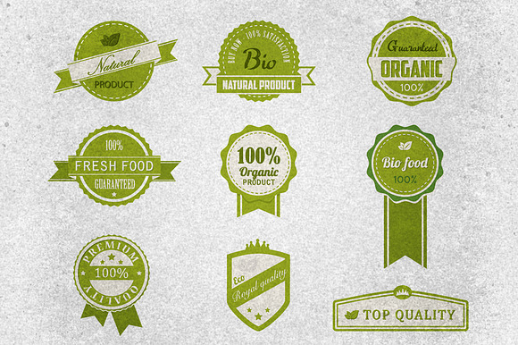 Bio Badges Vector Pack preview 3