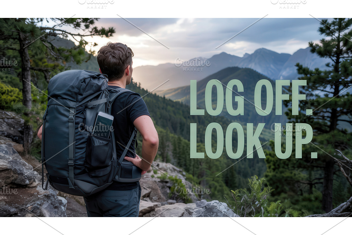 Rear view of a hiker with a backpack, an Illustration by tilialucida