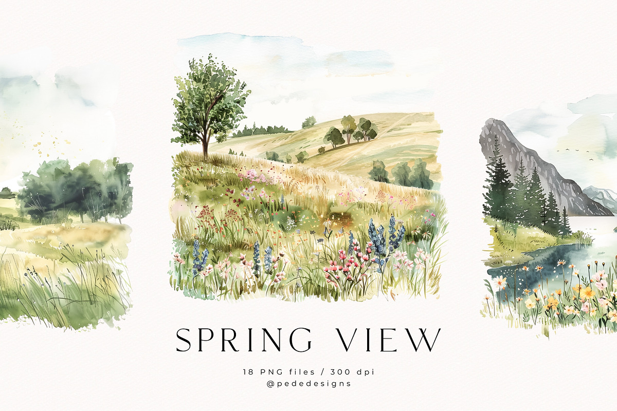 Spring View, a Seasonal Illustration by PeDe Designs (Photo 1 of 10)