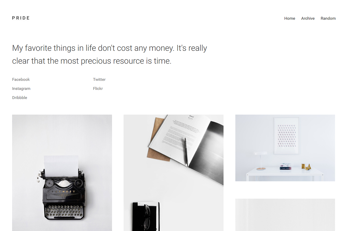 Pride: Minimal Tumblr Theme, a Websites & App Template by Lunar Designs (Photo 2 of 4)