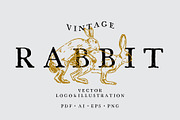 VINTAGE RABBIT LOGO & ILLUSTRATION, a Branding & Logo Template by Uncle Wiel (Thumbnail 1 of 13)