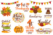 Thanksgiving day lettering clipart, an Object Graphic by mcherevan (Thumbnail 1 of 2)