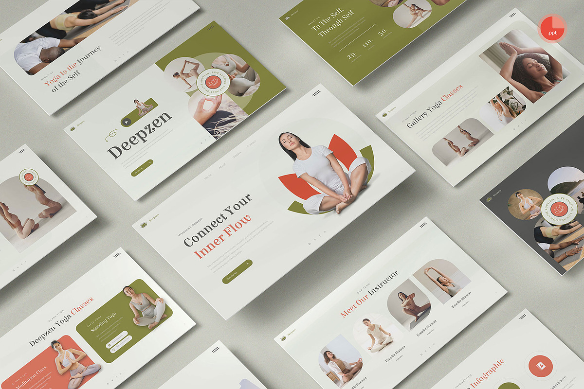 Yoga Studio & Meditation PowerPoint, a Presentation Template by Pixslides (Photo 1 of 6)
