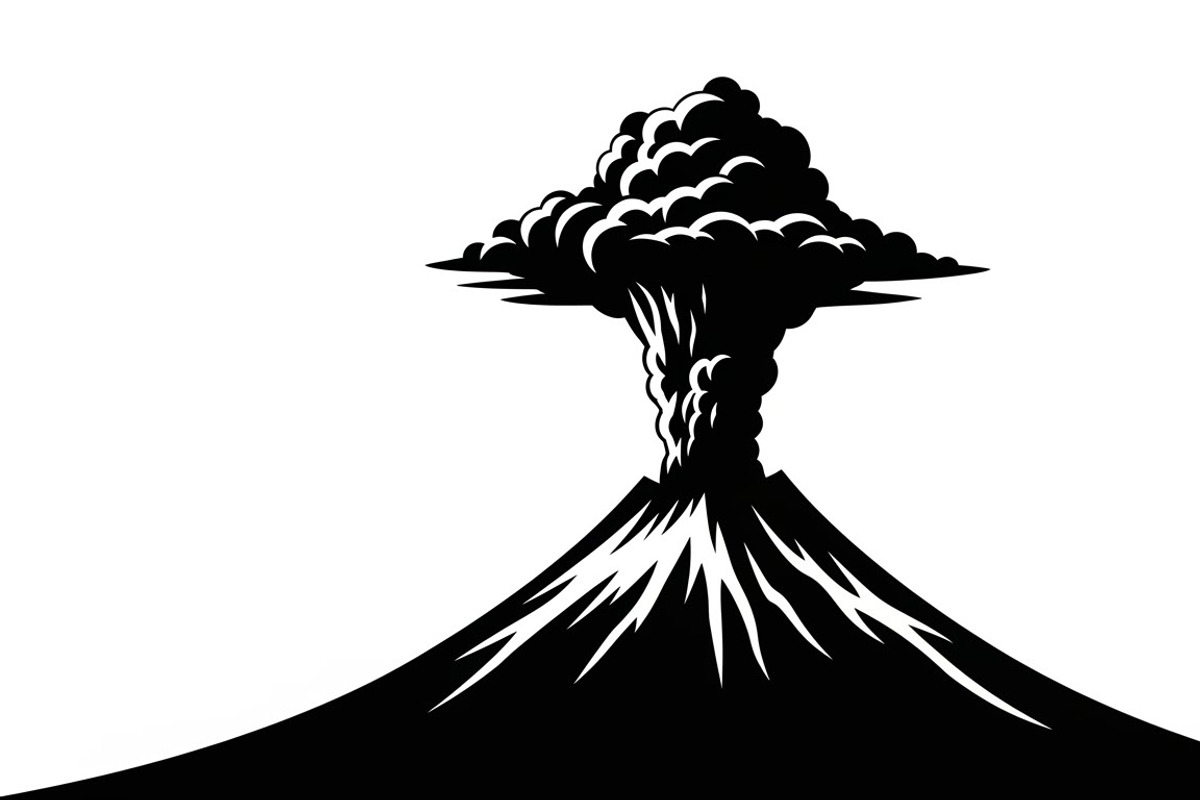 collection of volcano silhouettes, an Illustration by Amazin_art (Photo 8 of 31)