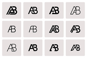 Modern AB BA Letter Logo Collection, a Branding & Logo Template by Vectorium Studio