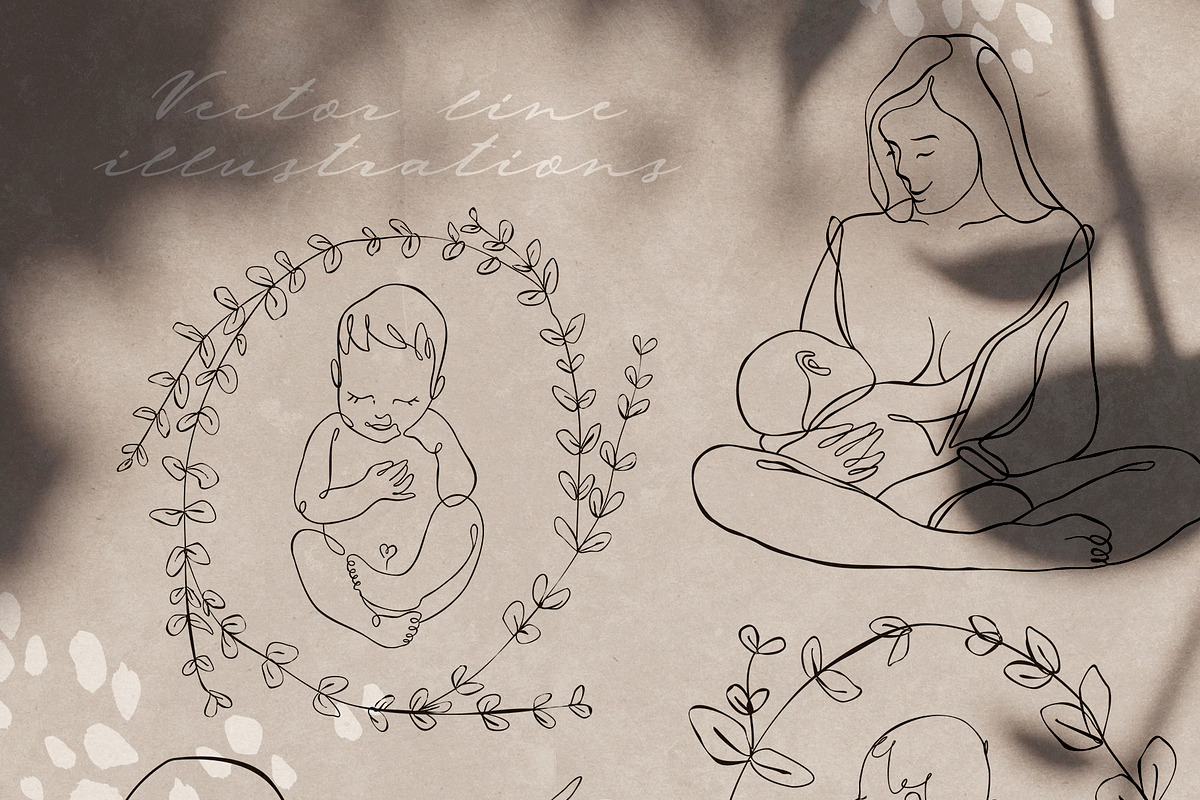 MY LITTLE BABY oneline illustrations, an Object Graphic by Natali Smolova (Photo 3 of 9)