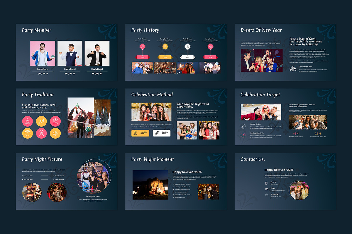 Happy New Year Presentation Template, a Presentation Template by evgenystudio (Photo 8 of 8)