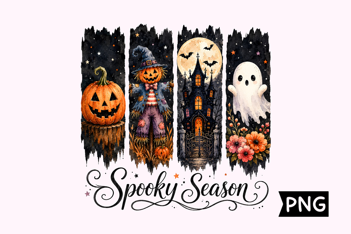 Halloween Watercolor Bookmark PNG, a Seasonal Illustration by Creative Art (Photo 1 of 3)