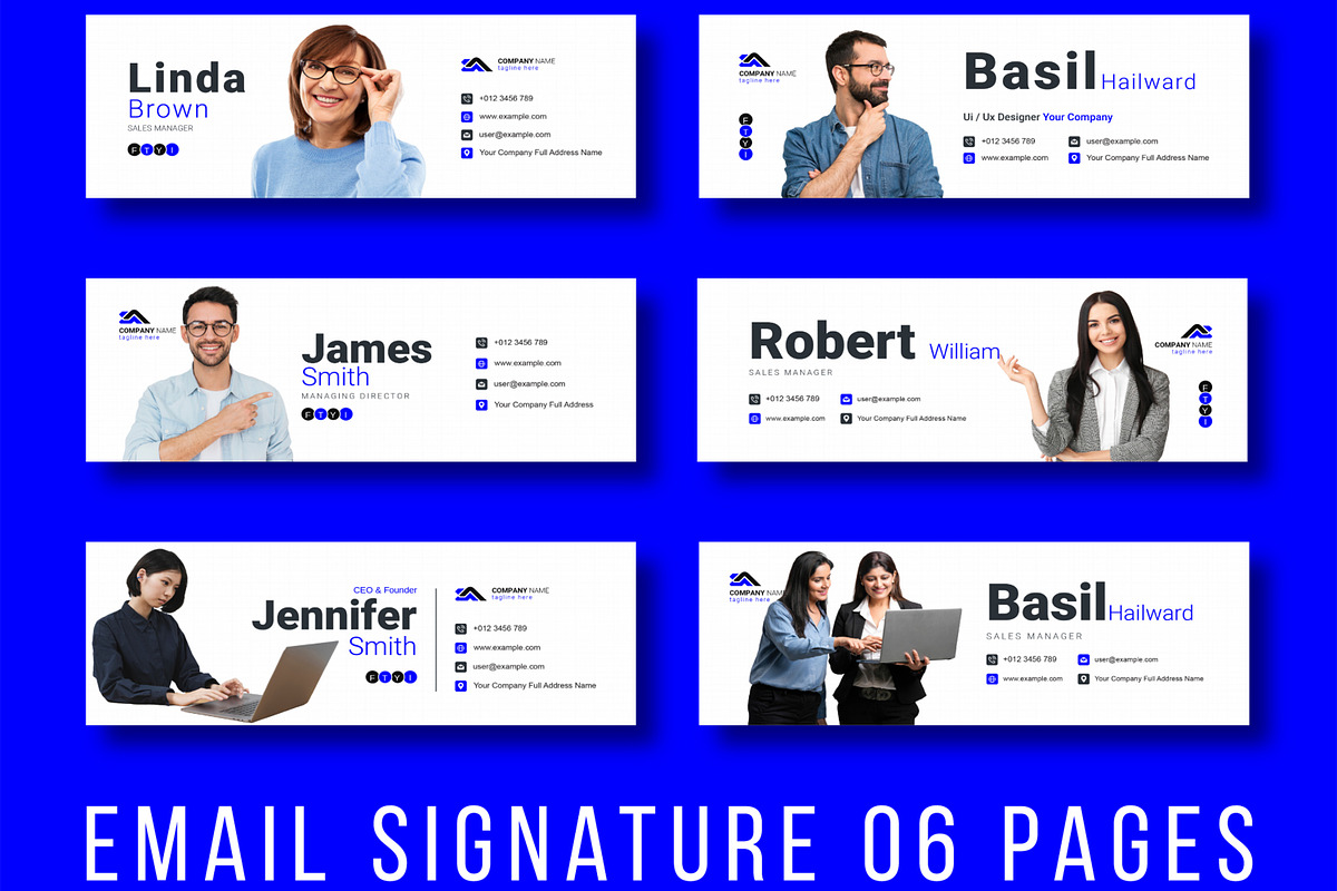 Email Signature Template Layout, a Social Media Template by MightyDesign (Photo 1 of 5)
