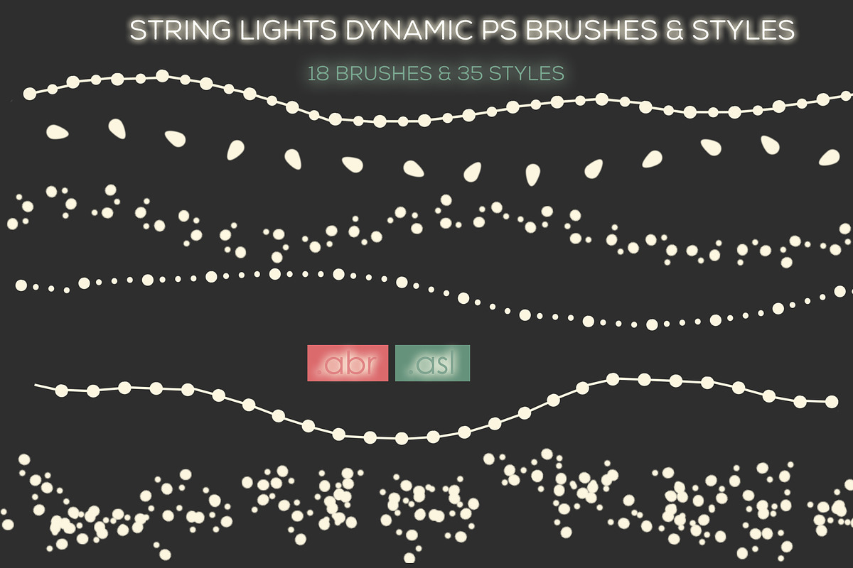 PS String Lights Brushes & Styles preview 2