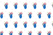 Postcard and pattern with blue jug, a Pattern Graphic by Lyolya Profitrolya (Thumbnail 3 of 3)