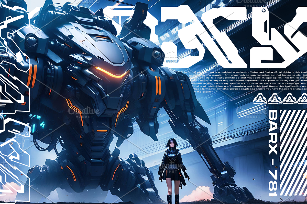 Cyber Kornea | Cyberpunk Mecha Font preview 2