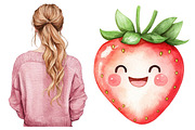 Watercolor Little Coquette Clipart, a Seasonal Illustration by CitraGraphics (Thumbnail 5 of 7)