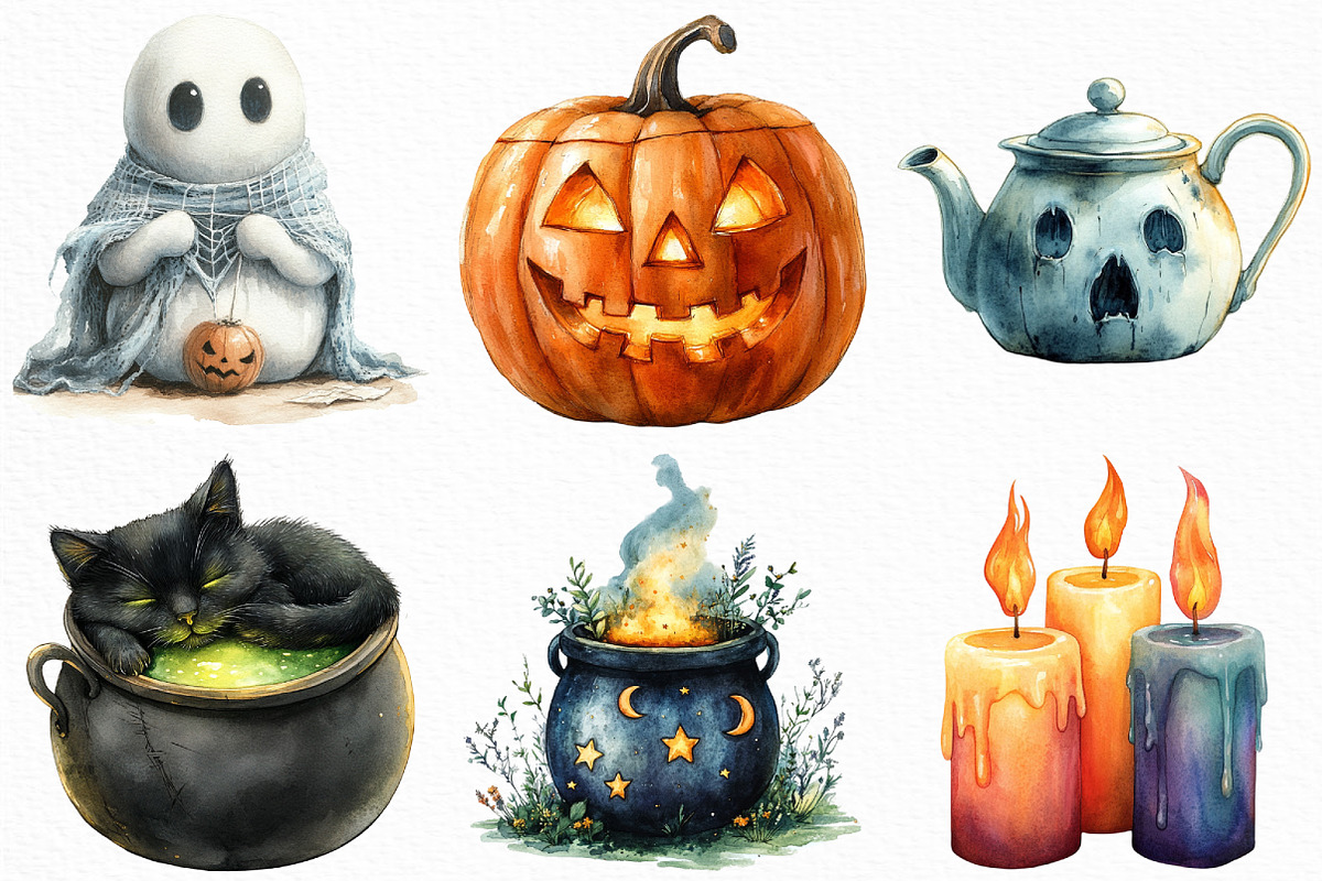 Creepy and Cozy Halloween Clipart, an Illustration by Craft Nest (Photo 4 of 6)