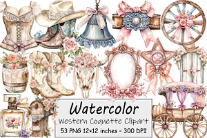 Western Coquette Clipart, an Illustration by Design Market