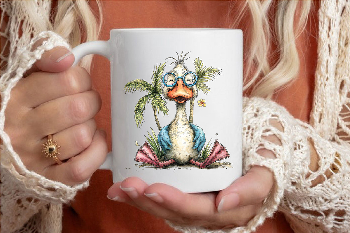 Whimsical Summer Goose Clipart, a Seasonal Illustration by designcity5 (Photo 5 of 5)