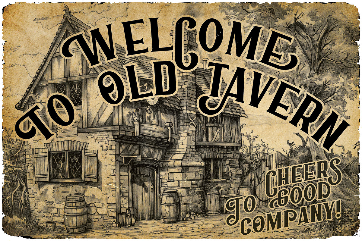 Old Tavern Vintage Label Font, a Serif Font by JumboDesign (Photo 5 of 6)
