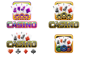 Vector Set Casino Icons For Gambling