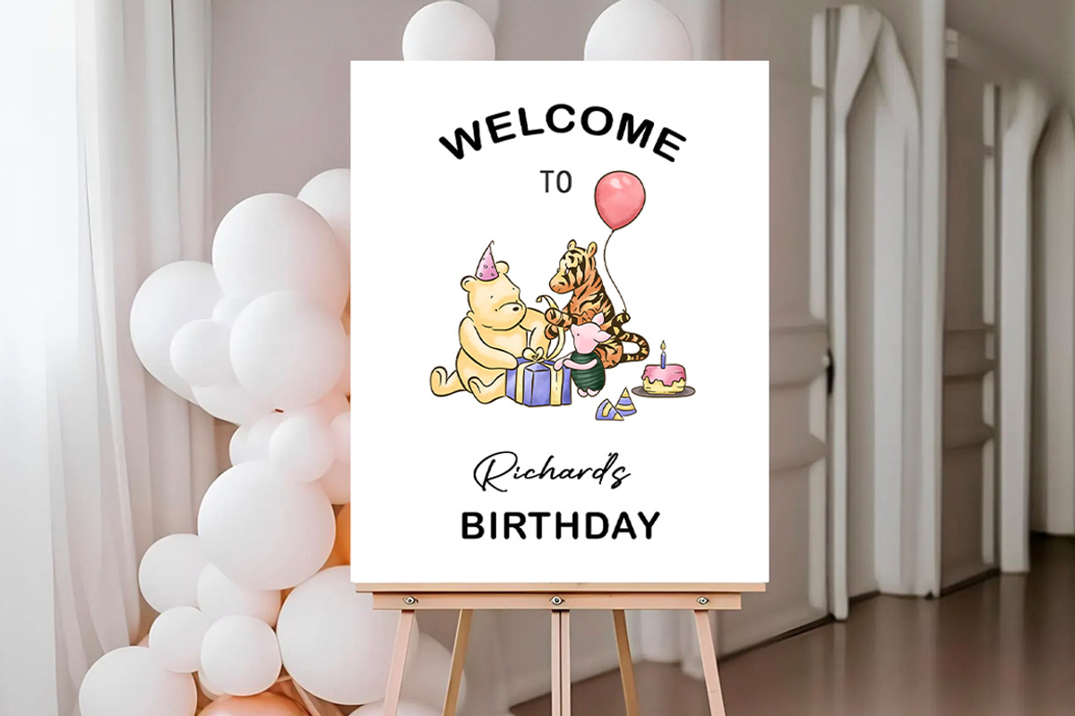 Classic Winnie the Pooh Birthday, an Animal Illustration by SvetaArtStore (Photo 2 of 8)