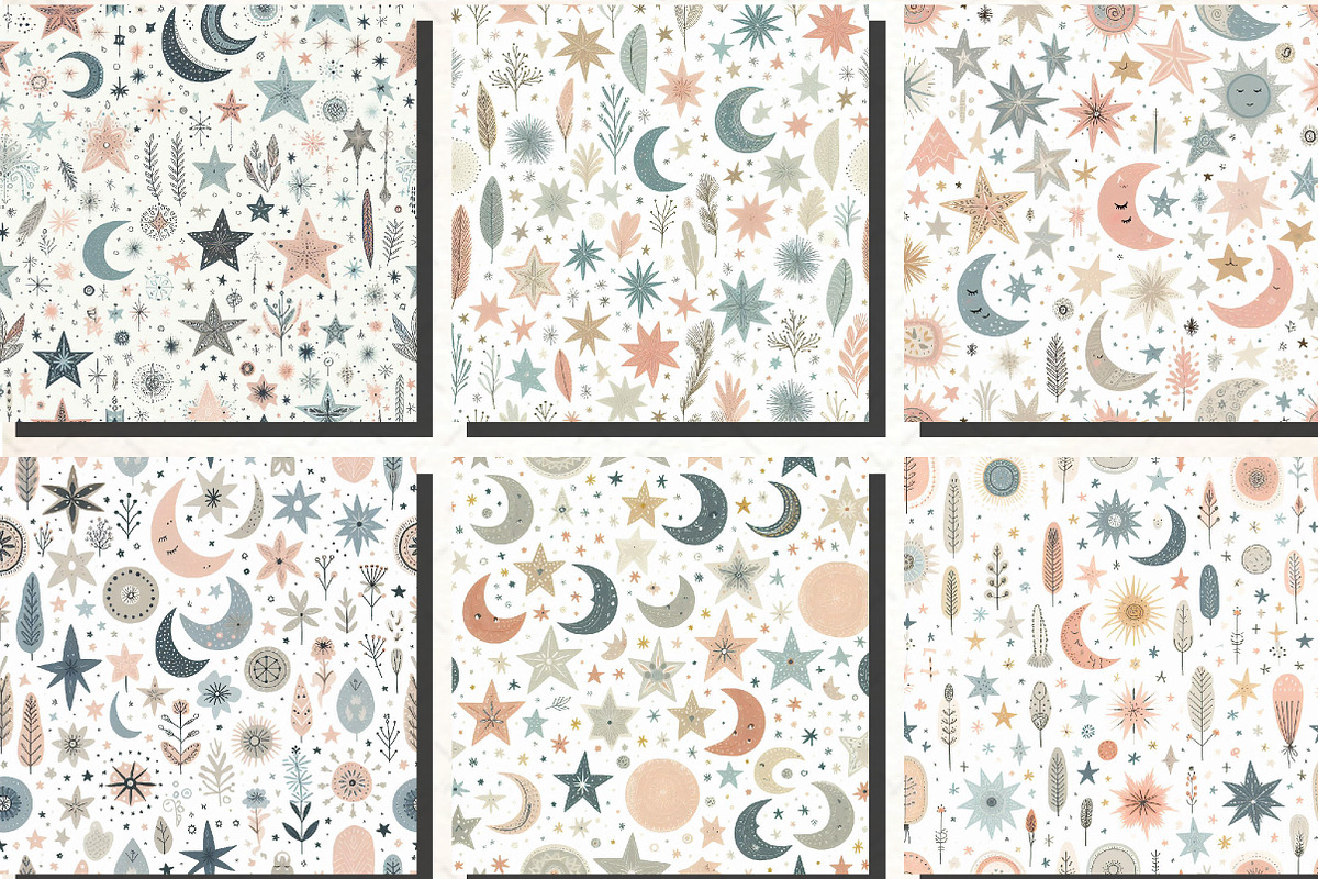 Whimsical Pastel Stars and Moons, an Illustration by DreamCafeArt (Photo 5 of 5)