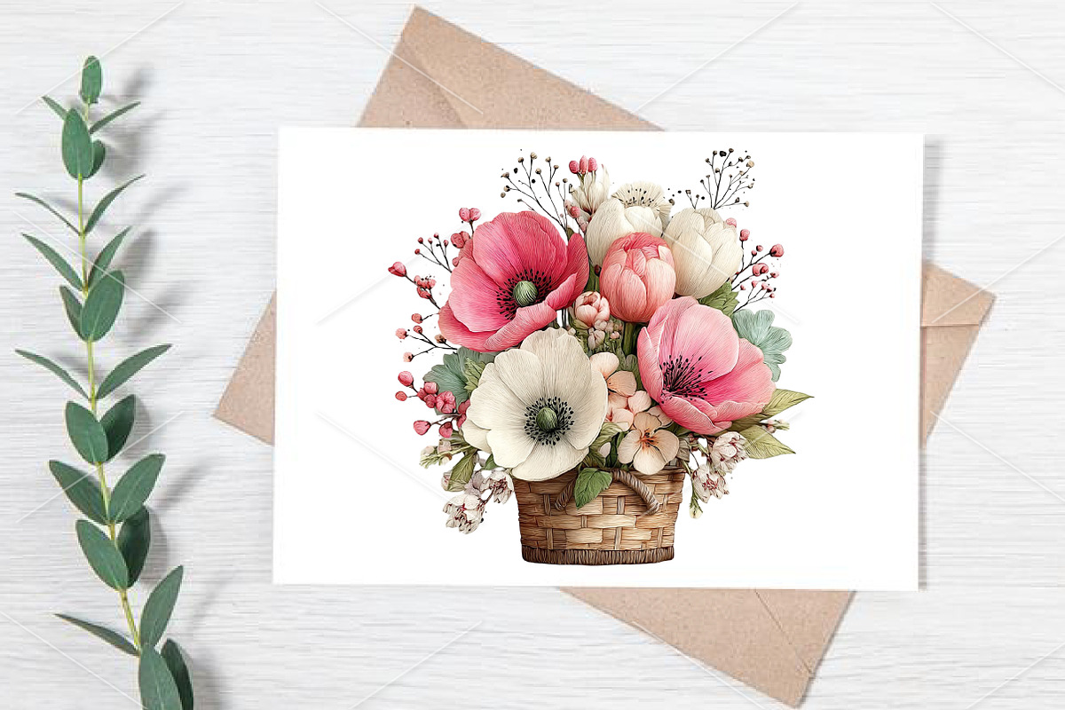 Whimsical Spring Flower Basket, an Illustration by Canvas Craft (Photo 5 of 7)