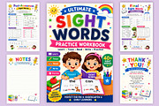 Sight Words Practice Workbook, a Stationery Template by Designmela01 (Thumbnail 6 of 12)