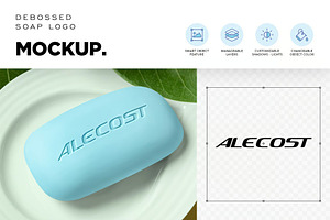 Soap Bar Engraved Logo Mockup, a Merchandise Mockup by megostudi0