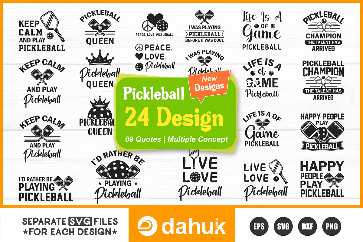 Pickleball SVG, Pickleball 24 Design, a Graphic by Dahuk Design (Photo 1 of 2)