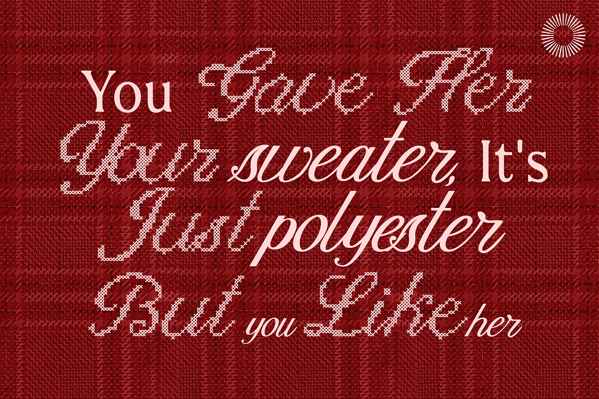 Heather knit - Stitch Font Bundle, a Script Font by Setara Langit CreativeStd (Photo 8 of 14)